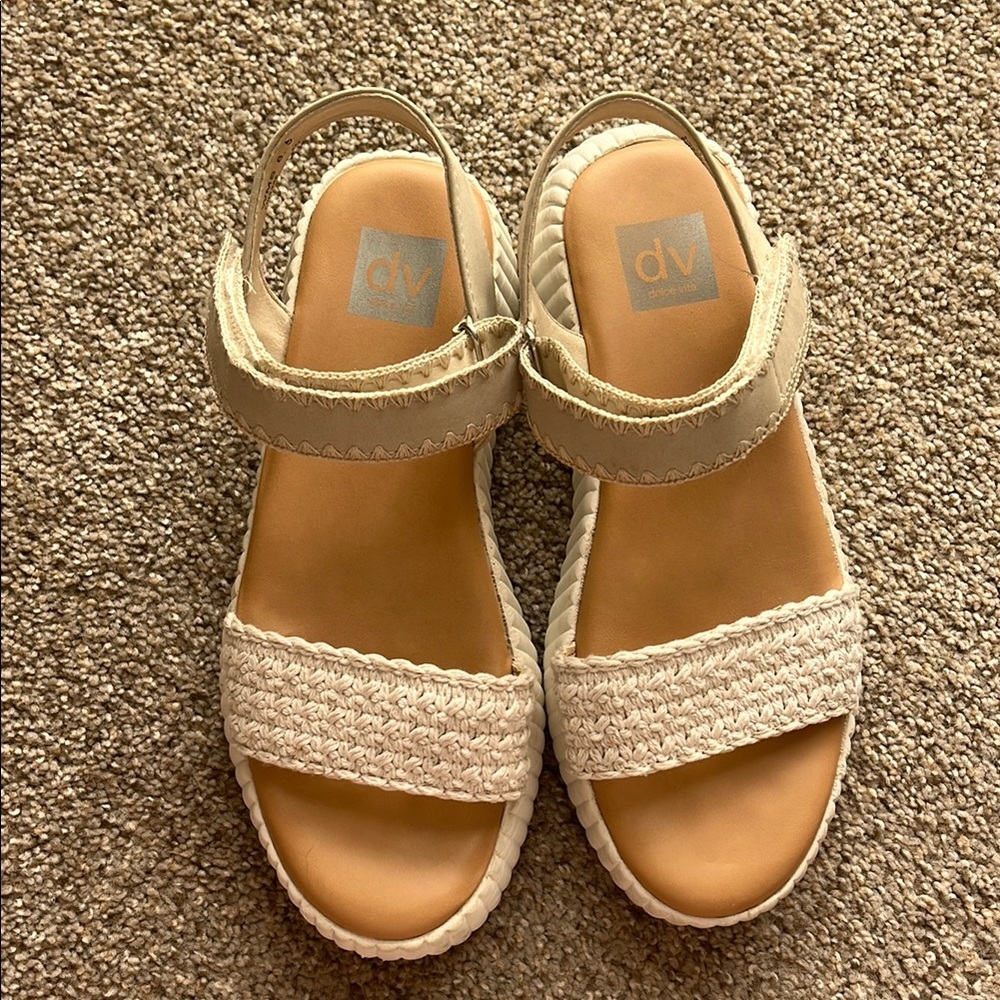 Dolce Vita White Platform Sandals